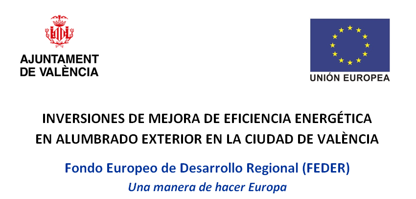 Inversiones de mejora de eficiencia energética en el alumbrado exterior en la Ciudad de València